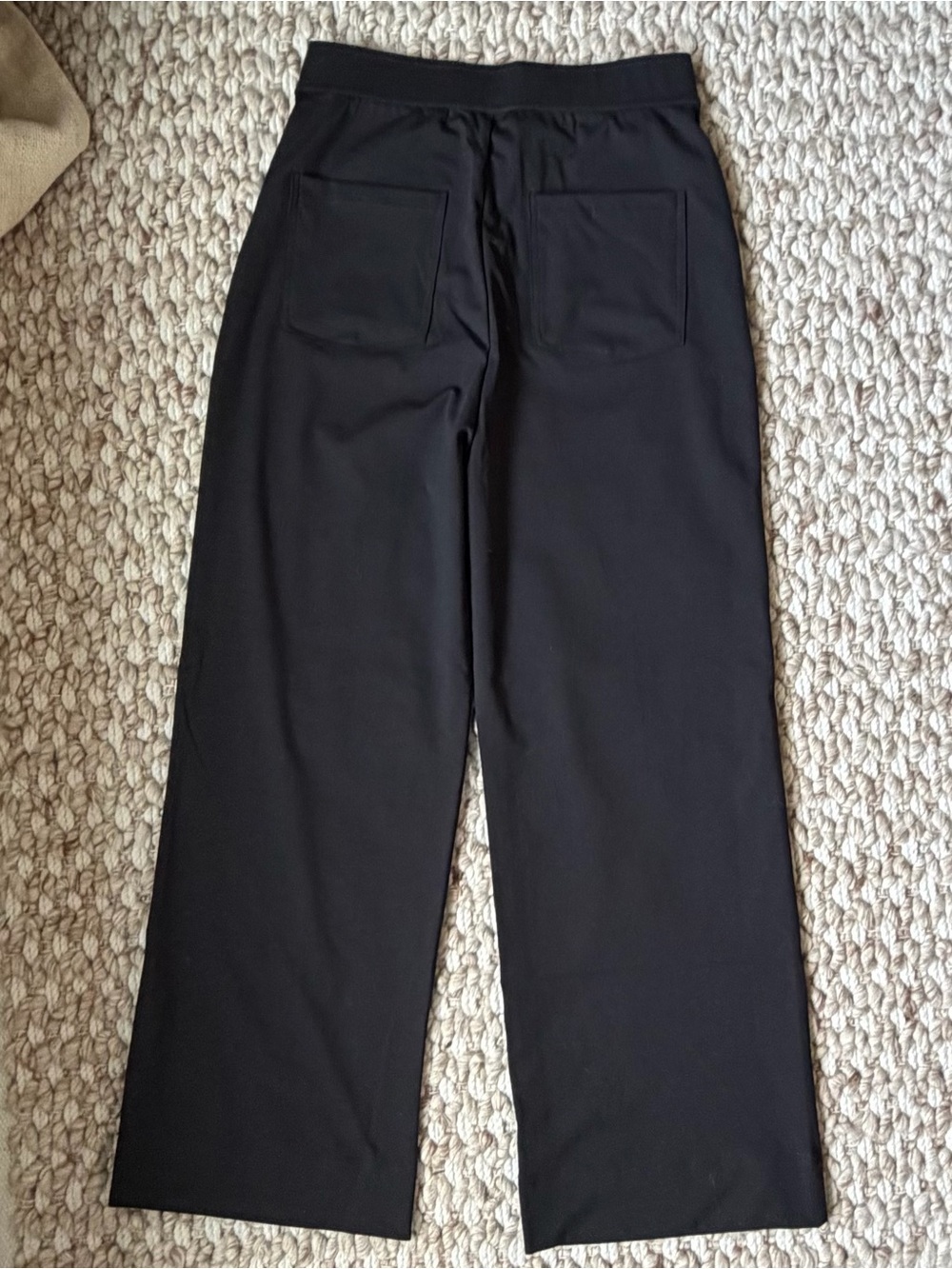 HALARA Black Wide-Leg Elastic Waistband, Button detail, Trousers Women’s SZ MP - Picture 2 of 5